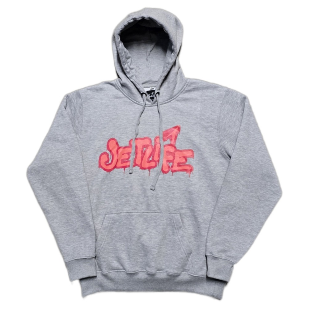 Jet Life Graffiti Hoodie Mens M Curren$y Jetlife Apparel Hip-Hop Gray Sweatshirt